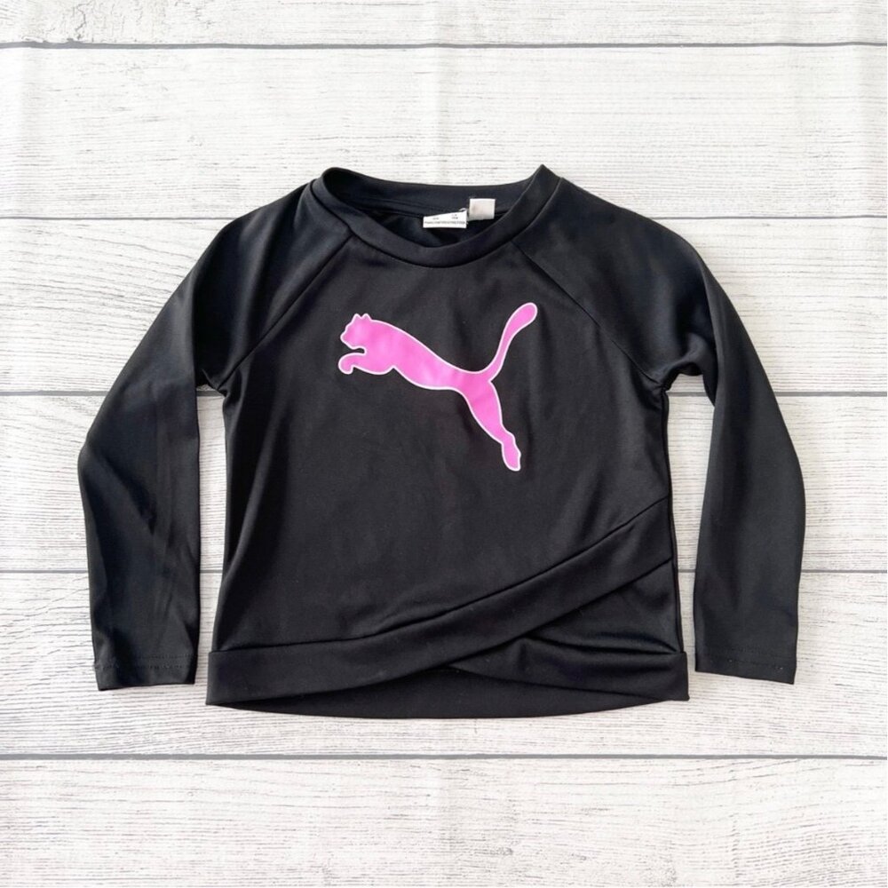 Puma Toddler Girl Long Sleeve Athletic Top Logo 12-18 Months - Picture 1 of 4